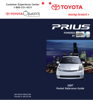 2007 Toyota Prius Pocket Reference Guide